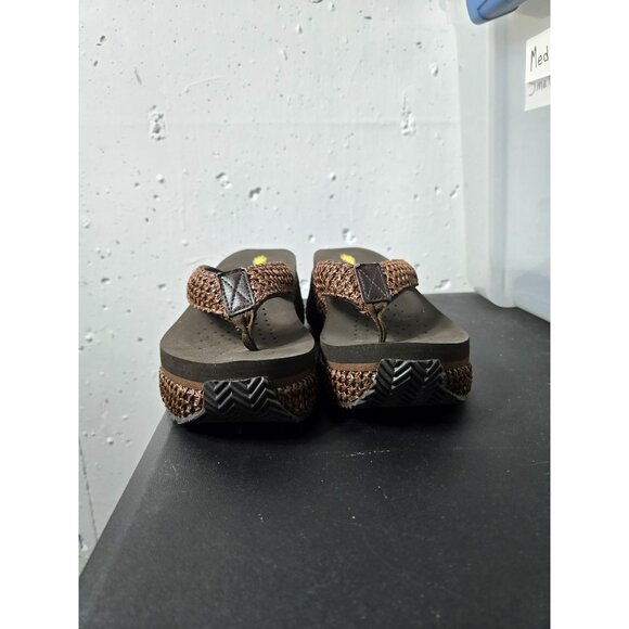 Volatile Brown Woven Wedge Sandals - Picture 10 of 11